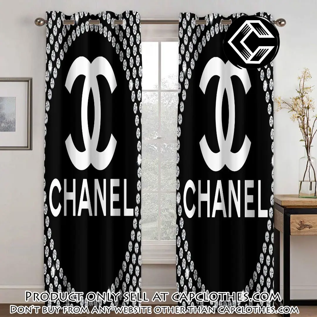 Chanel black premium window curtains hot  set wc108 cc5835521